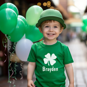 St. Patrick's Day Green Shamrock Personalised Name Toddler T-Shirt