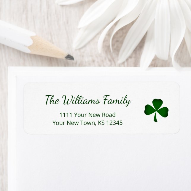 St. Patrick's Day Green Shamrock Return Address (Insitu)