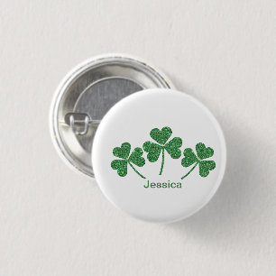 St. Patrick's Day Green Shamrock Vine Irish Party 3 Cm Round Badge