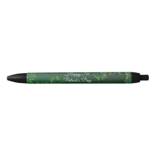 St. Patrick's Day Green Shamrock Vine Irish Party Black Ink Pen