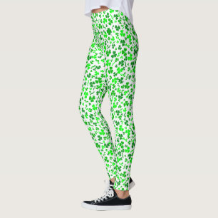 St Patrick's Day Green Shamrocks Confetti Leggings