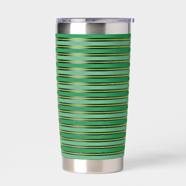 St. Patrick's Day Green Stripes Pattern-54608 Insulated Tumbler (Left)