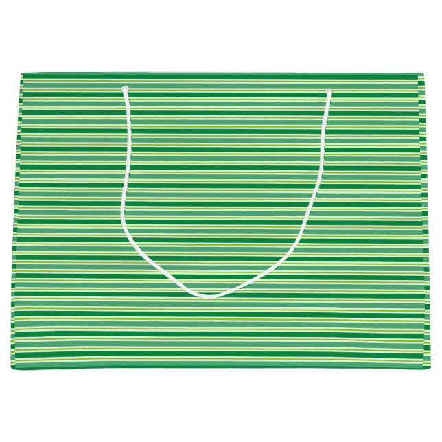 St. Patrick's Day Green Stripes Pattern-54608 Large Gift Bag (Front)