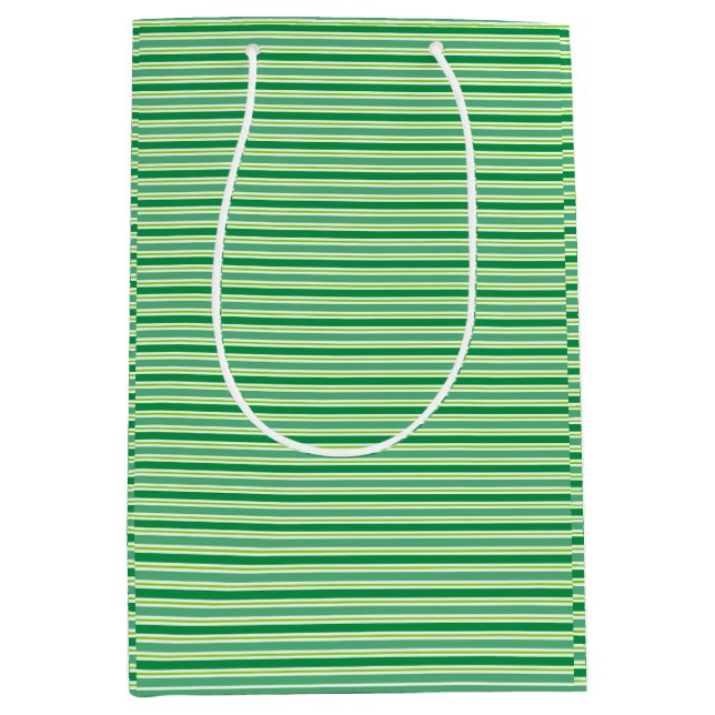 St. Patrick's Day Green Stripes Pattern-54608 Medium Gift Bag (Front)
