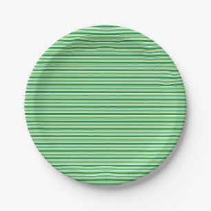 St. Patrick's Day Green Stripes Pattern-54608 Paper Plate