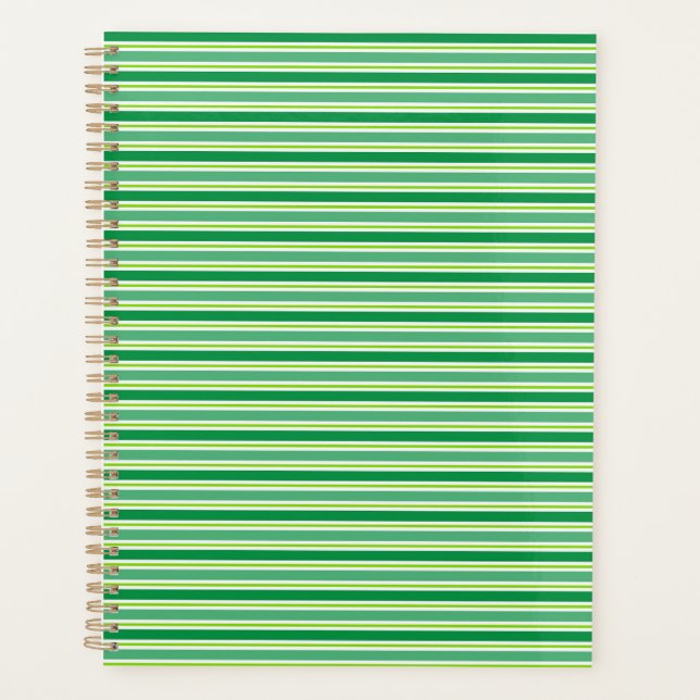 St. Patrick's Day Green Stripes Pattern-54608 Planner (Front)
