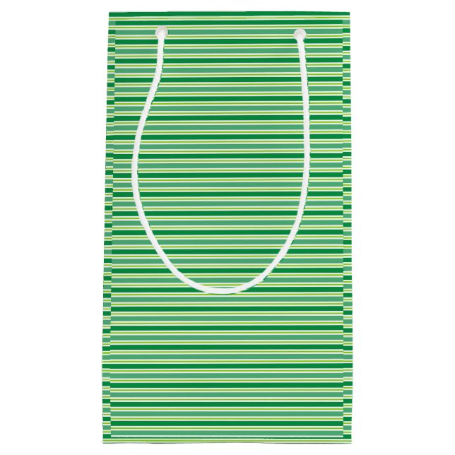 St. Patrick's Day Green Stripes Pattern-54608 Small Gift Bag (Front)