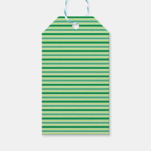 St. Patrick's Day Green Stripes Pattern Gift Tags
