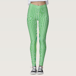 St. Patrick's Day Green Stripes Pattern Leggings