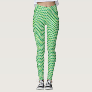 St. Patrick's Day Green Stripes Pattern Leggings