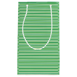 St. Patrick's Day Green Stripes Pattern Small Gift Bag