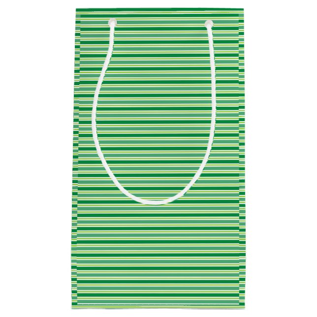 St. Patrick's Day Green Stripes Pattern Small Gift Bag (Front)