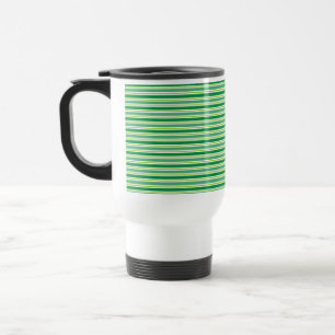 St. Patrick's Day Green Stripes Pattern Travel Mug