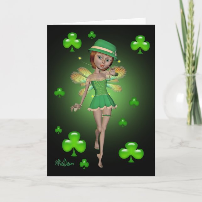 St. Patrick's Day Greeting Card - Irish Pixie (Front)