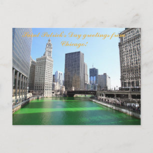 St Patrick's Day greetings from Chicago post card