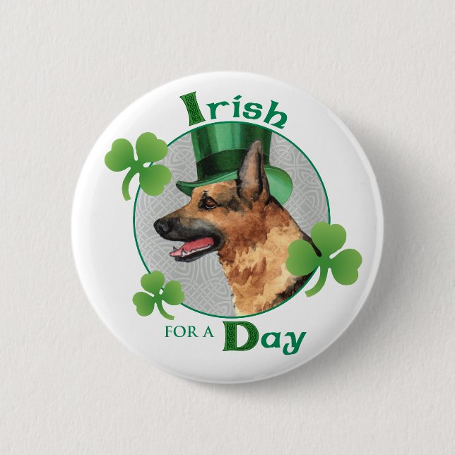 St. Patrick's Day GSD 6 Cm Round Badge (Front)