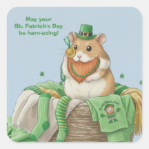St. Patrick's Day Hamster Stickers
