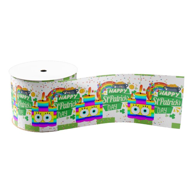 St. Patrick's  Day Happy Birthday Ribbon Grosgrain Ribbon (Spool)