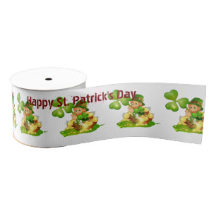 St. Patrick's Day Happy Birthday Ribbon Grosgrain Ribbon