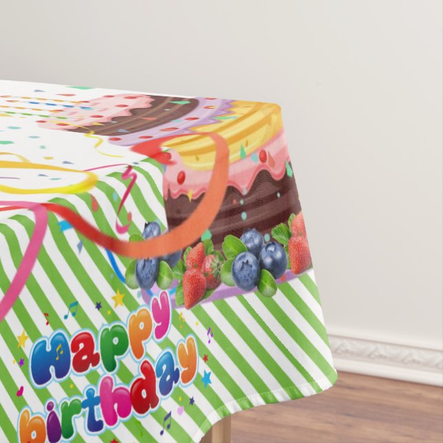 St. Patrick's Day Happy Birthday Tablecloth  (In Situ)