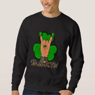 St. Patrick's Day Happy Go Lucky Green Shamrock Ir Sweatshirt