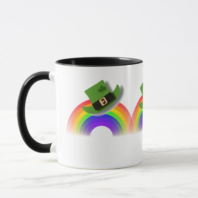 St Patricks Day Hat and Rainbow    Mug (Left)