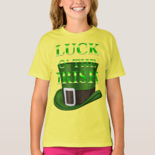 St. Patrick's Day Hat Girls Yellow T shirt