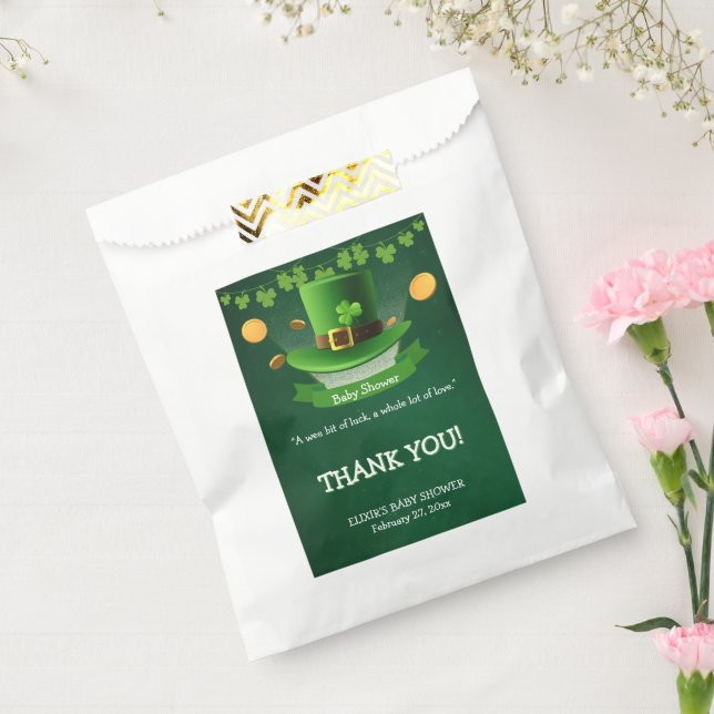 St. Patrick's Day Hat Shamrock Gold Baby Shower Favour Bags (Sealed)