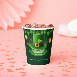 St. Patrick's Day Hat Shamrock Gold Baby Shower Paper Cups