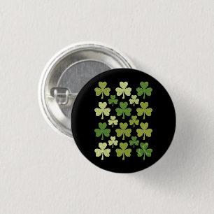St Patrick's Day Heart Lucky Clover Shamrock  3 Cm Round Badge