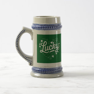 St Patrick's Day Heart Lucky Clover Shamrock Beer Stein