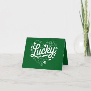 St Patrick's Day Heart Lucky Clover Shamrock  Card