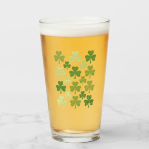 St Patrick's Day Heart Lucky Clover Shamrock Glass