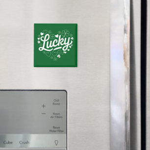 St Patrick's Day Heart Lucky Clover Shamrock Magnet