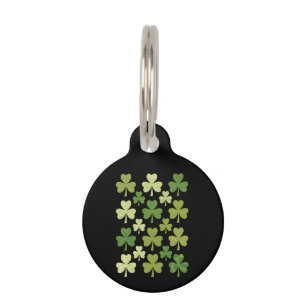 St Patrick's Day Heart Lucky Clover Shamrock Pet Tag