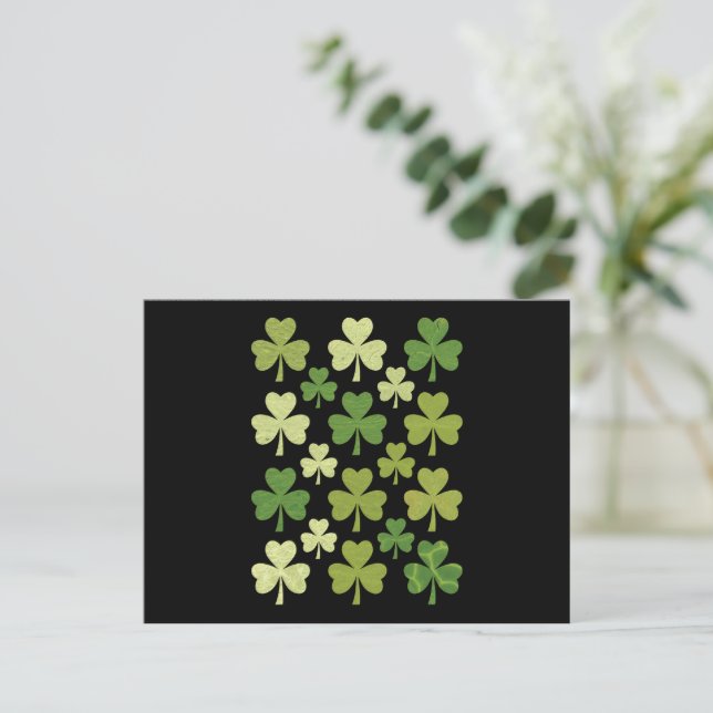 St Patrick's Day Heart Lucky Clover Shamrock  Postcard (Standing Front)