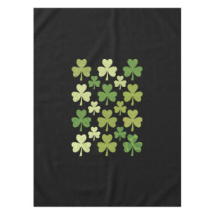 St Patrick's Day Heart Lucky Clover Shamrock  Tablecloth