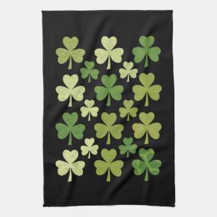St Patrick's Day Heart Lucky Clover Shamrock Tea Towel