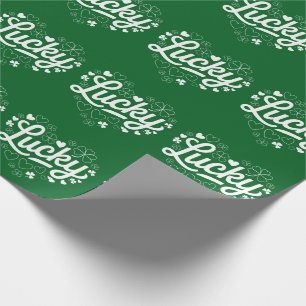 St Patrick's Day Heart Lucky Clover Shamrock  Wrapping Paper