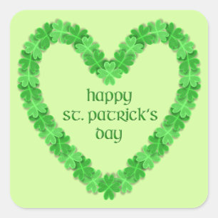 St Patrick's Day Heart Square Sticker