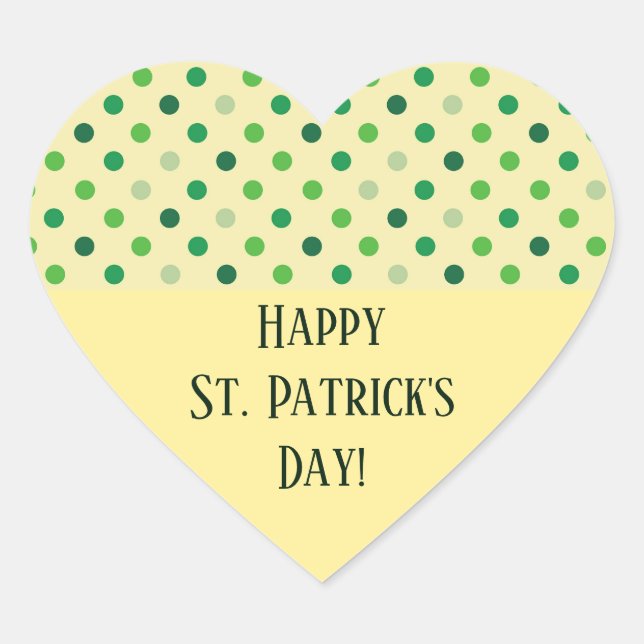St Patricks Day Heart Sticker (Front)