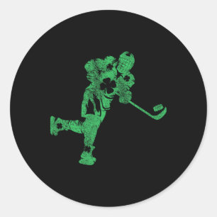 St Patrick's Day Hockey Irish Boys Saint Paddy's S Classic Round Sticker