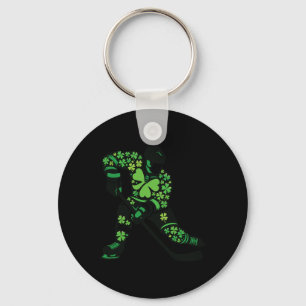 St Patricks Day Hockey Player - Shamrock Spirit Sp Key Ring