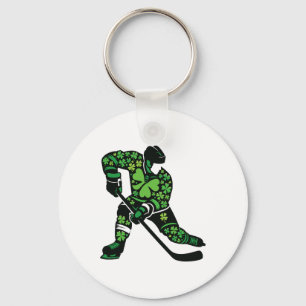 St Patricks Day Hockey Player - Shamrock Spirit Sp Key Ring