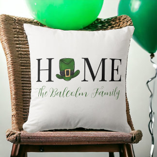 St Patrick's Day Home Green Leprechaun Hat Custom Cushion