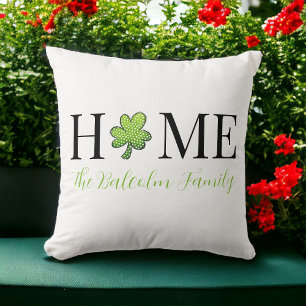 St Patrick's Day Home Polka Dot Shamrock Custom Cushion