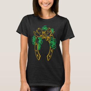 St Patrick's Day Horseshoe Shamrocks T-Shirt