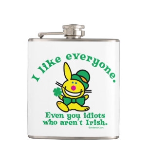 St Patrick's Day   I Like Everyone Hip Flask