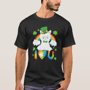 St Patricks Day I Love You Zen Llama I Heart U Hor T-Shirt