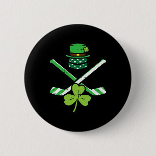 St Patricks Day Ice Hockey Saint Pattys Irish Men 6 Cm Round Badge